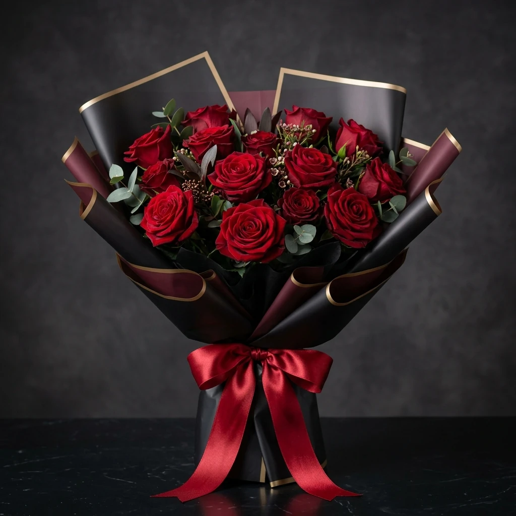 Galeri Buket Mawar Merah Hitam Luxe