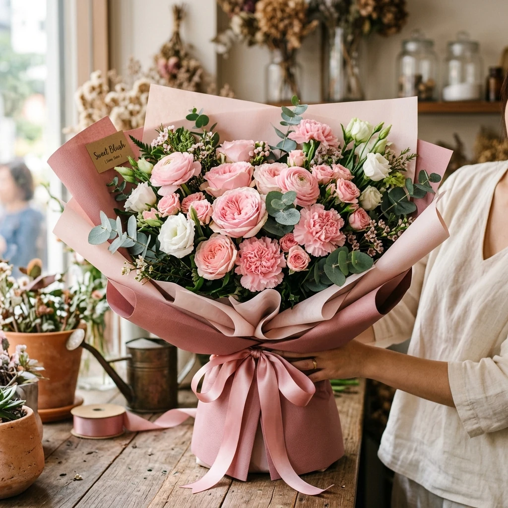 Galeri Buket Bunga Pink Mawar